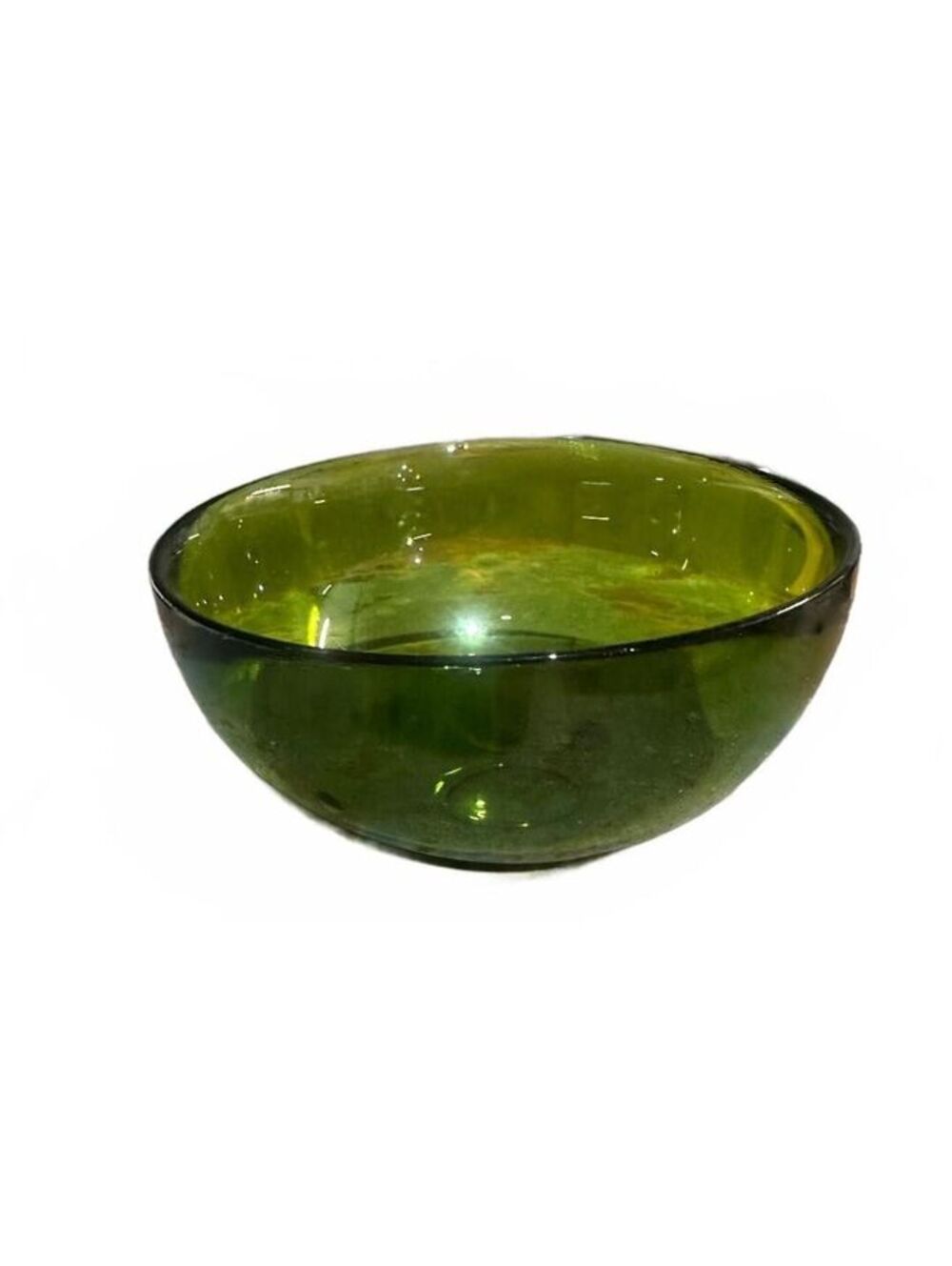 Vintage Olive Green Glass Bowl 4.75" Avocado MCM